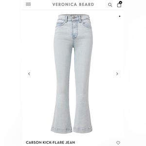 Veronica Beard Carson Ankle Crop Flare Jean in Sky wash size 31